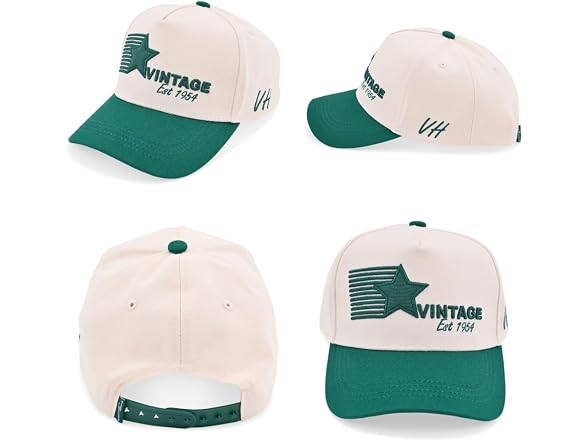 Western Retro Snapback Cap - Green
