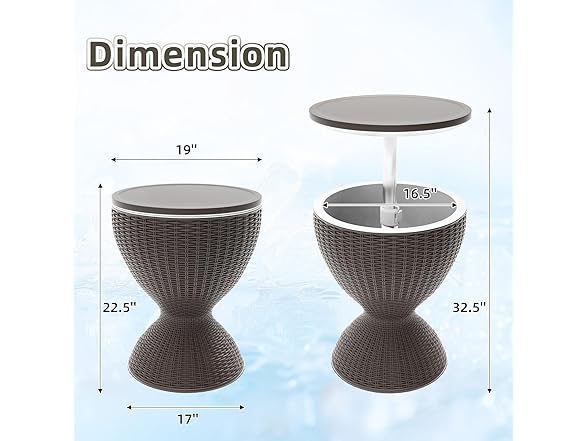 Grey Patio Bar Side Table