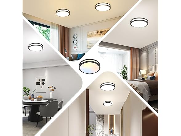 TOBUSA Ceiling Light 12" Matte Black 2PC