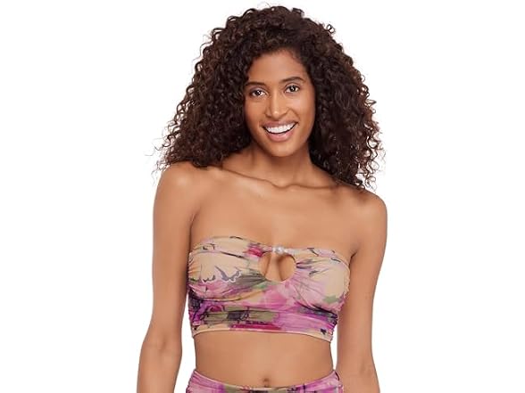 Steve Madden Women Keyhole Strapless Swim Tube Top - Gallery 7
