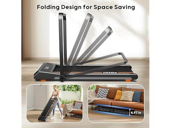 HitGo 2-in-1 Under Desk Treadmill with Foldable Handle