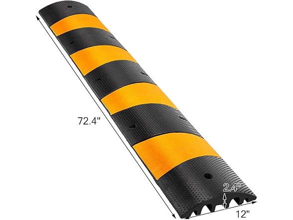 2pcs 6 Feet Rubber Speed Bump Driveway Modular