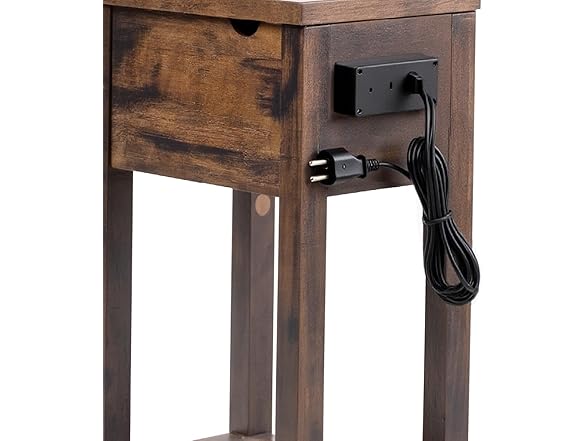 LUSUOWLZ Chairside Table with Charger