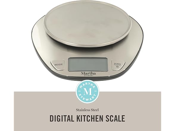 Martha Stewart Food Scale 11 lbs/5kg, Digital Kitchen Scale