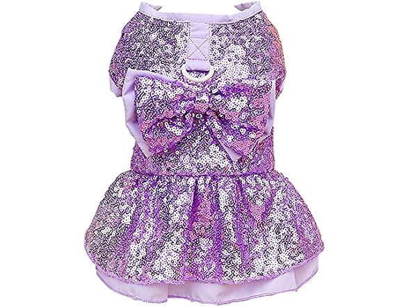 Tangpan Sequins Bow-Knot Pet Dance Dress Dog