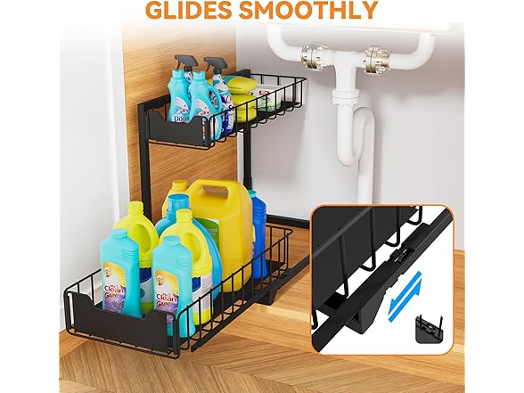 Cegkanenx 2 Pack Metal Under Sink Organizer