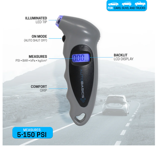 Aduro S-ABDGT-07 AutoBasics Digital Tire Gauge - Gallery 6
