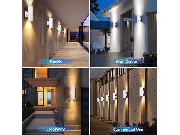 TOBUSA 2-Pack White Outdoor Wall Sconces Dusk to Dawn