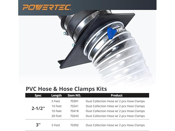 Powertec PVC Dust Collection Hose