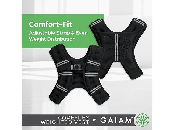 Gaiam CoreFlex Weighted Vest, Adjustable (10 lb)