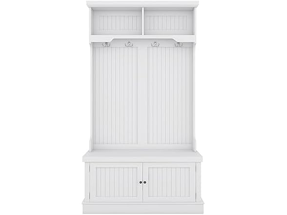 SPOFLYINN Modern Hall Tree With Storage Shoe Bench
