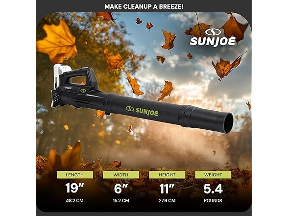Sun Joe 24V-TB-LTE Cordless Turbine Jet Leaf Blower