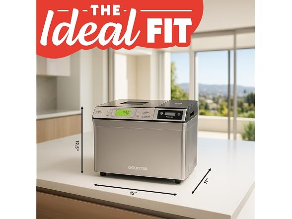 Gourmia Bread Maker with 2 LB Loaf Capacity 