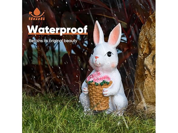 Brightever Solar Powered Garden Bunny Statue