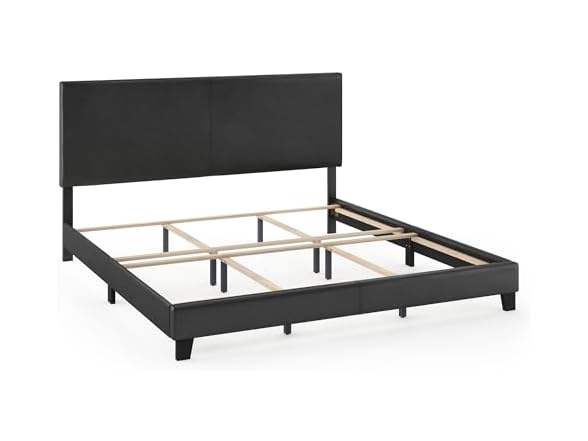FURINNO Pessac PU Leather Upholstered King Platform