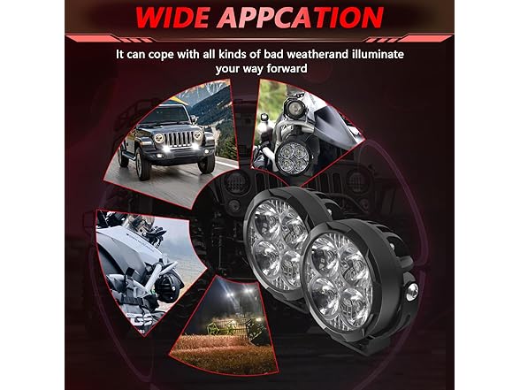 TopAutoGear 3 Inch Round LED Off Road Lights