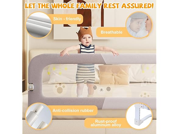 Bed Guard Rail for Toddlers