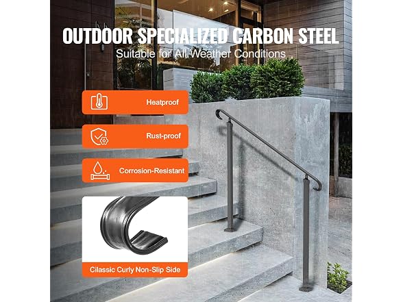 Handrails for Outdoor Steps, Fit 2 or Picket