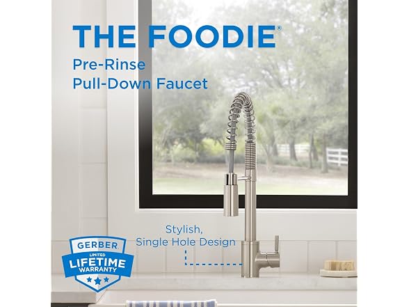 Gerber The Foodie Pre-Rinse Kitchen Faucet, Stainless