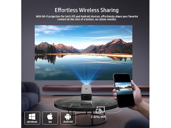 HP MC450 HD Projector, Netflix, WiFi/BT, Short