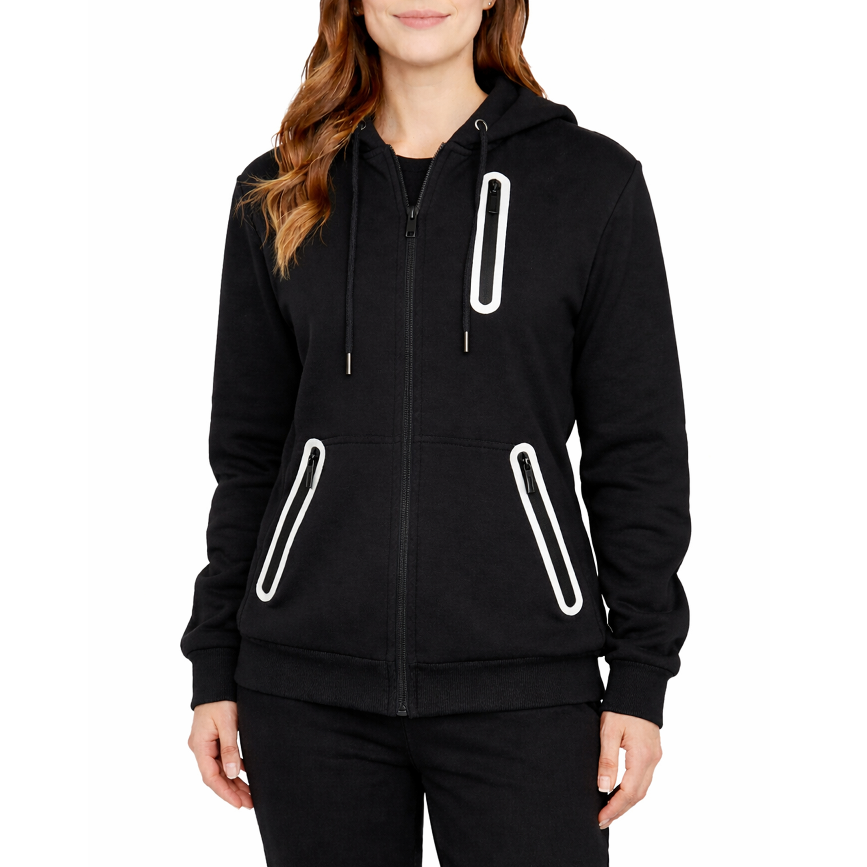 Womens Fleece-Lined Tech Zip Hoodie - Gallery 7