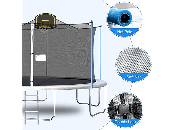 Tatub 16 FT Trampolines Basketball Hoop