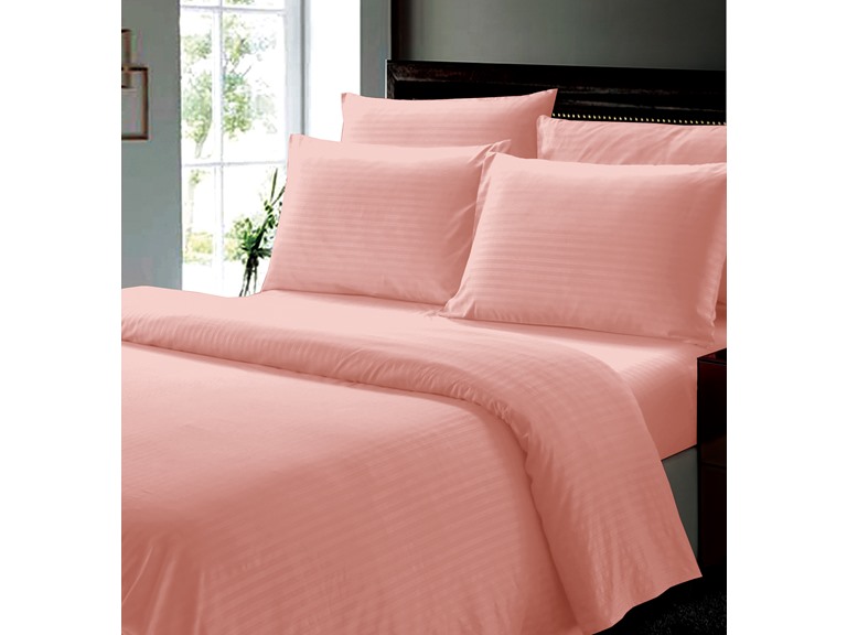 Noble House NH-6 Pcs Dobby Stripe Sheet Set - QN-Blush Qu