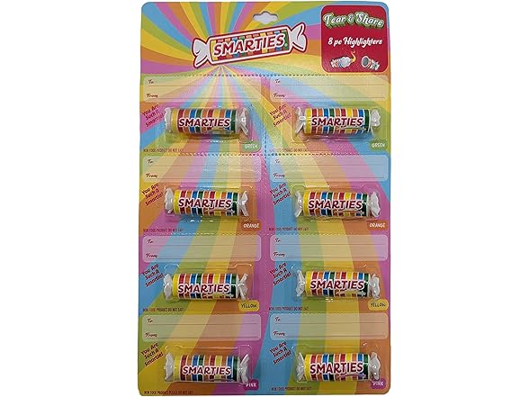 Smarties Tear and Share No Bleed Highlighters 8Pk