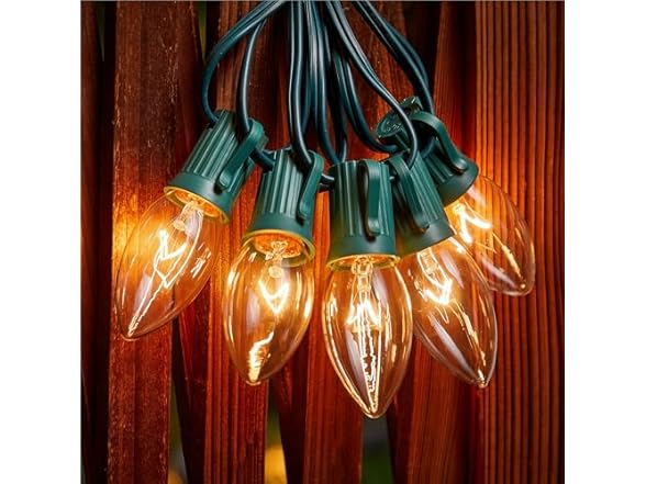 Minetom Minetom C9 Clear Christmas String Lights, 50FT