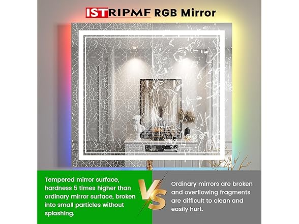 LED Bathroom Mirror with RGB Lights