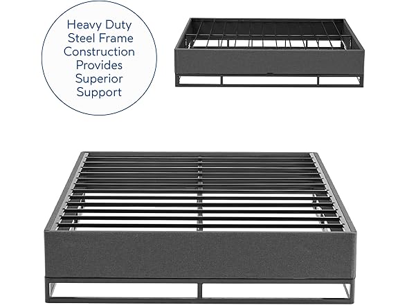 DeCoro Venice Black Metal Platform Bed Frame