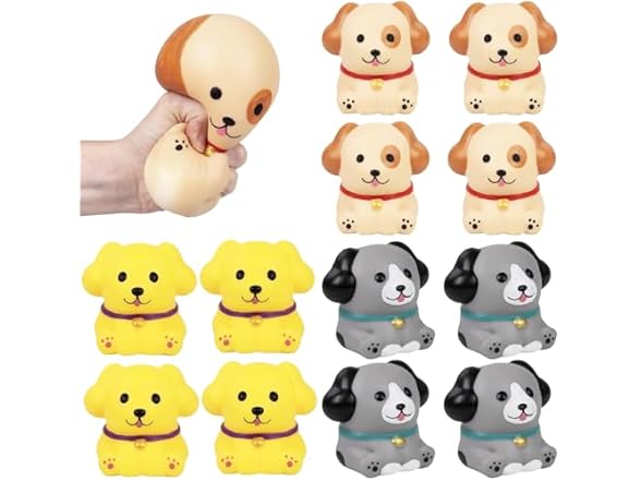 4" Squish and Stretch Dog 12ct