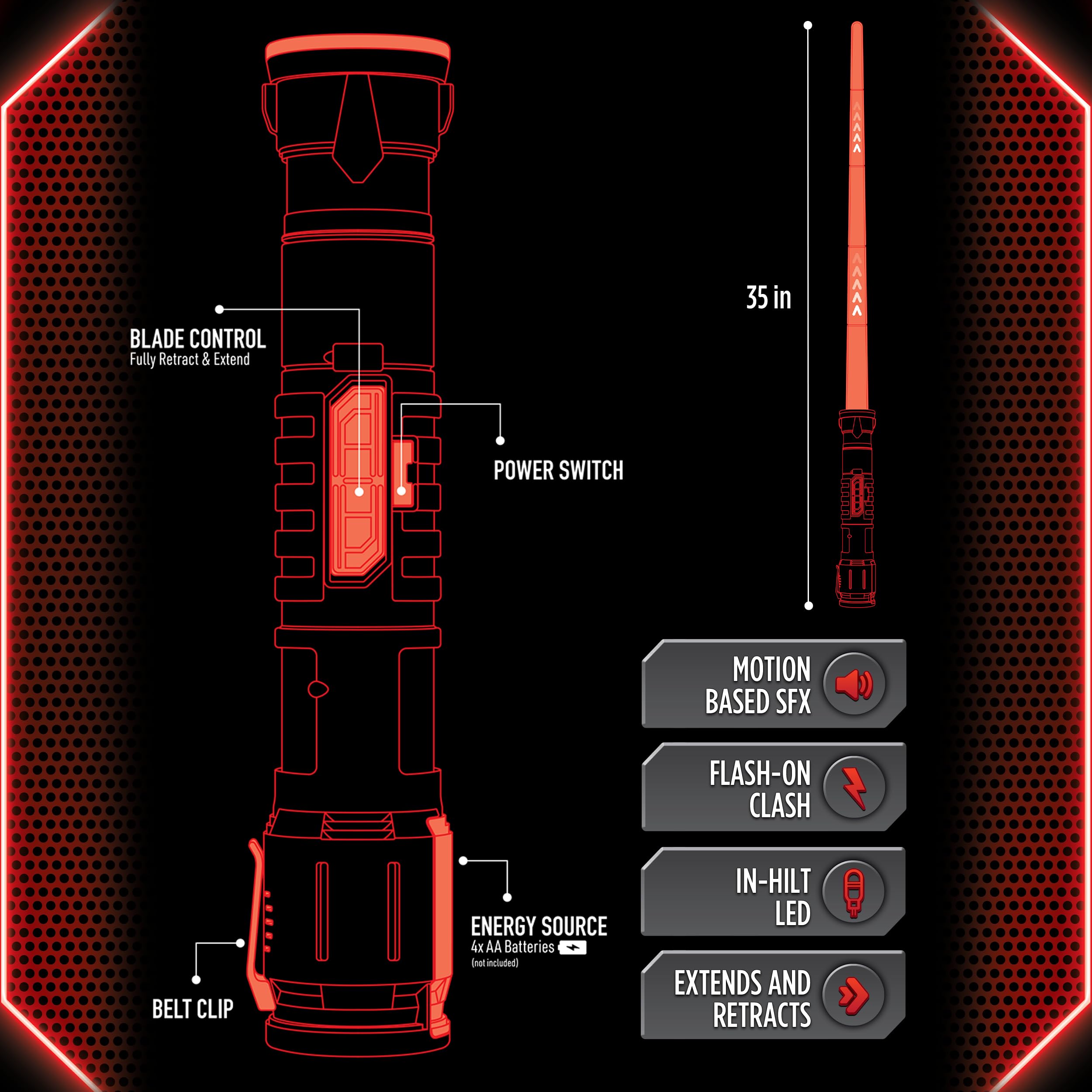 Goliath Power Saber Auto-Extending Blade- Red - Gallery 26