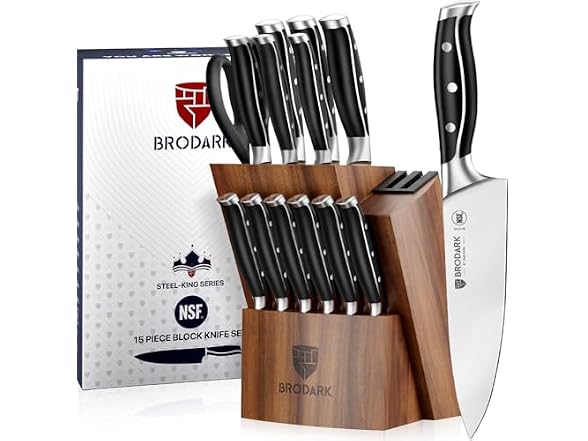 Brodark Kitchen Knife Set - 15 Pcs