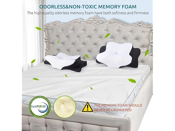 DONAMA Cervical Pillow Black Queen Size