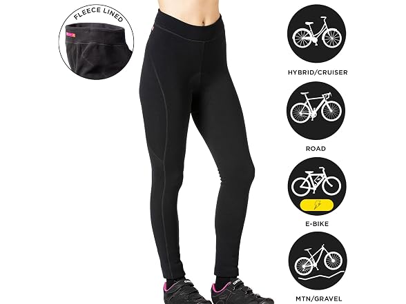 Terry Cycling Padded Bike Pants Women,