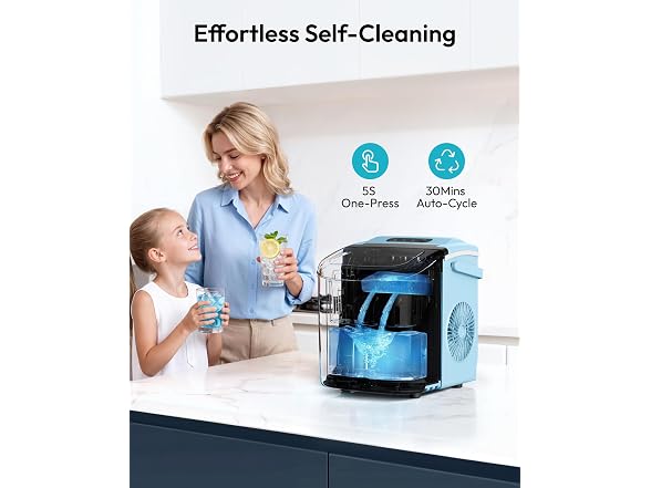 EUHOMY Countertop Ice Maker Machine with Handle, Blue