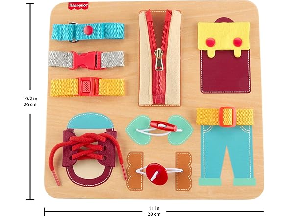 Fisher-Price Wood Montessori Toy Dressing Board