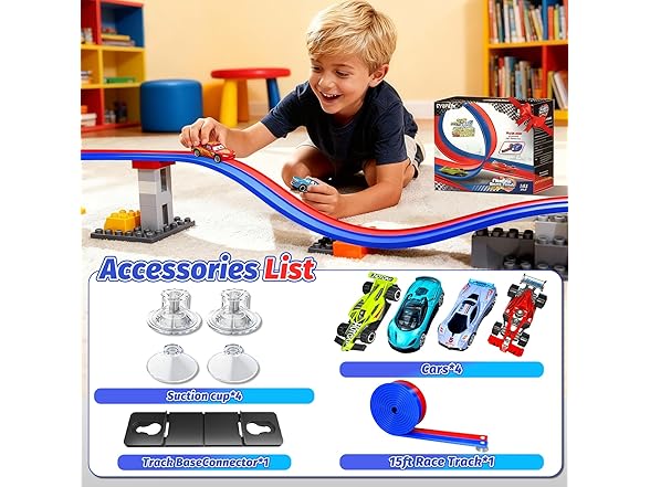 EYEFEAT Double Lane Race Car Track