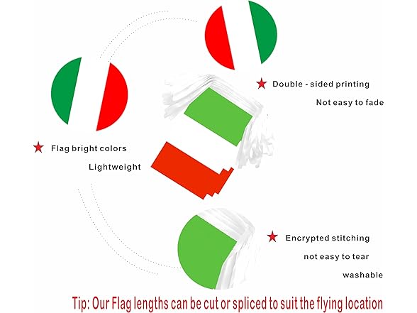 LUSEOAN 2 Packs Italy Italian Republic Mini Flag 