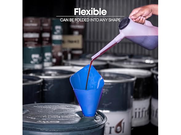 Groz Foldable Flexible Funnel, 6.5" x 14.5"