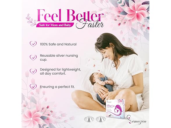 Semozen Silver Nursing Cups