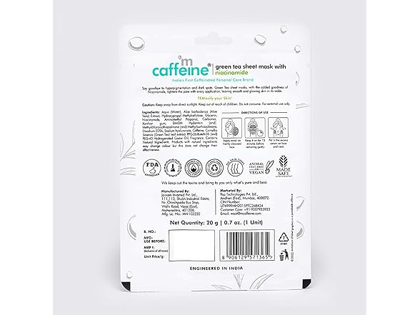 mCaffeine Green Tea Sheet Mask