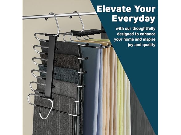 Black Space Saving Pants Hangers 4 Pack