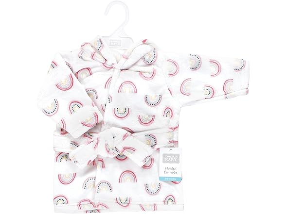 Hudson Baby Plush Rainbow Bathrobe, 0-9M