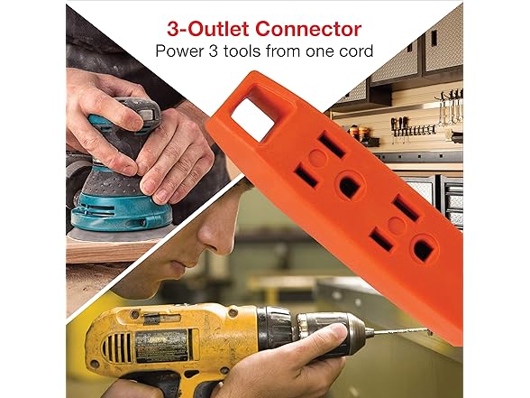 Clear Power 15 ft 14/3 SJTW 3 Outlet HD Ext Cord