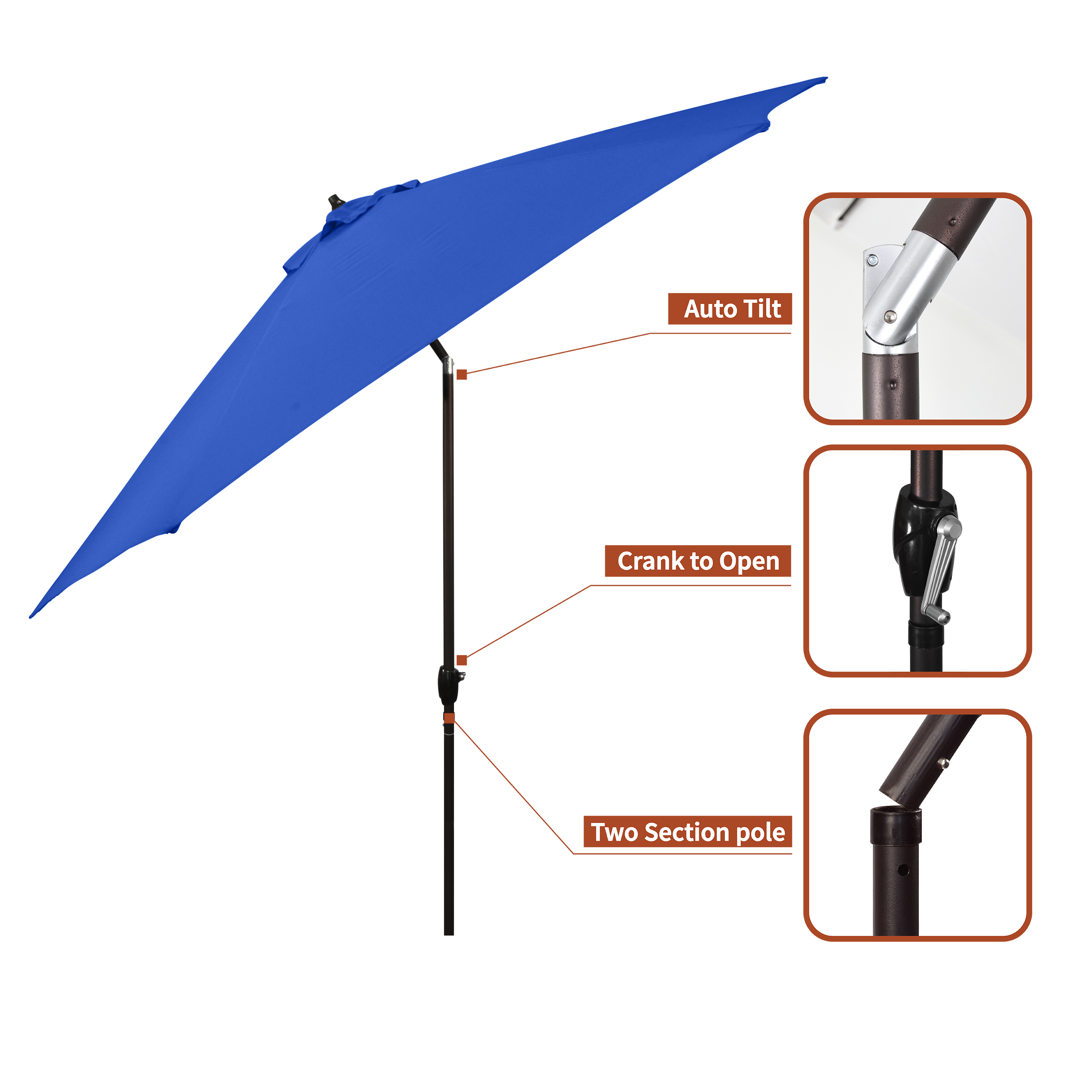 Astella 11' Rd Tilting Aluminum Patio Umbrella - Gallery 23