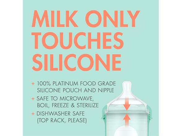 Boon Nursh Silicone Baby Bottle, 3 Count