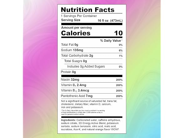 3D | Sugar Free Energy Drink 16oz