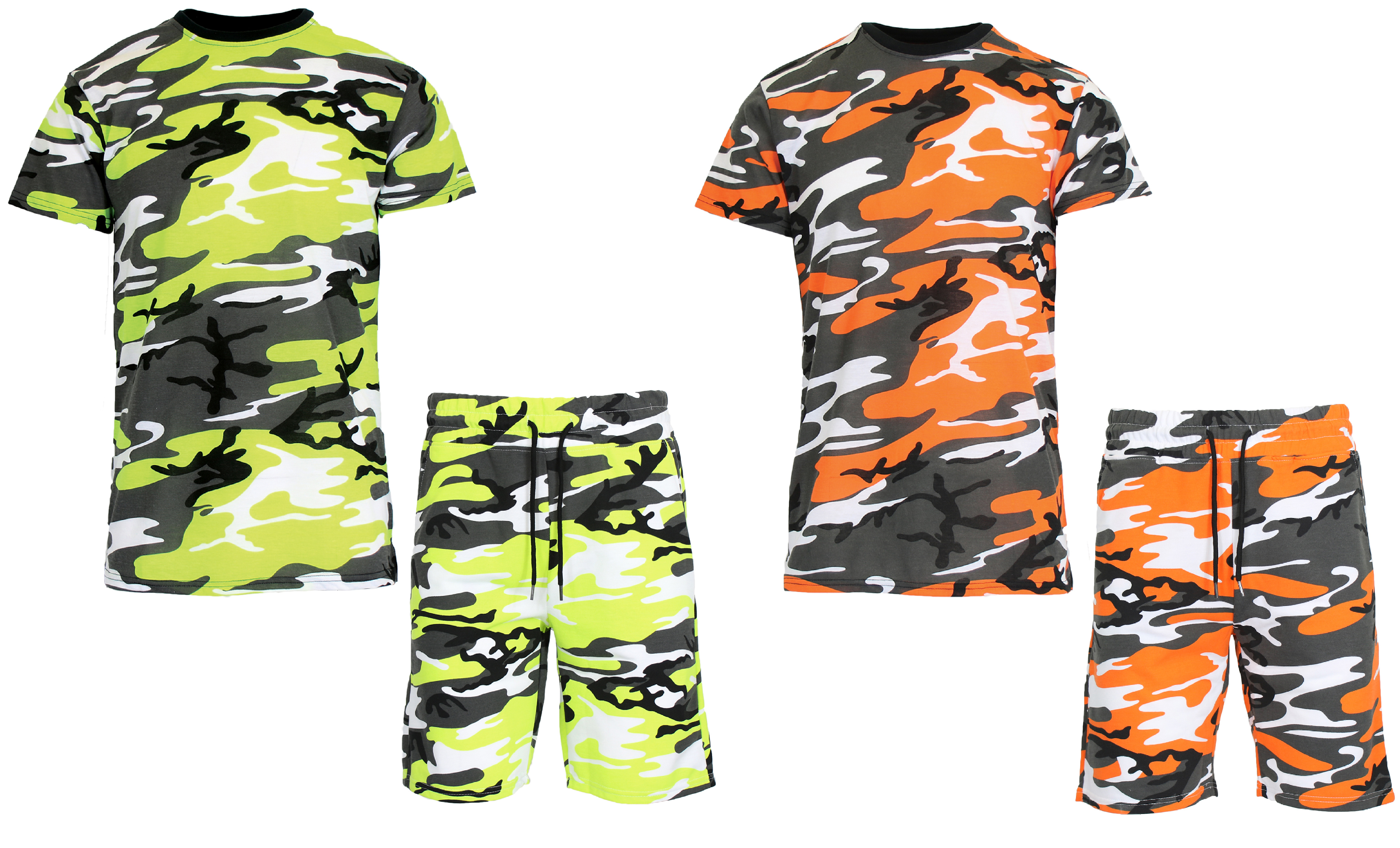 2-4Pc Womens S/S Camo Tee & Shorts Set - Gallery 35